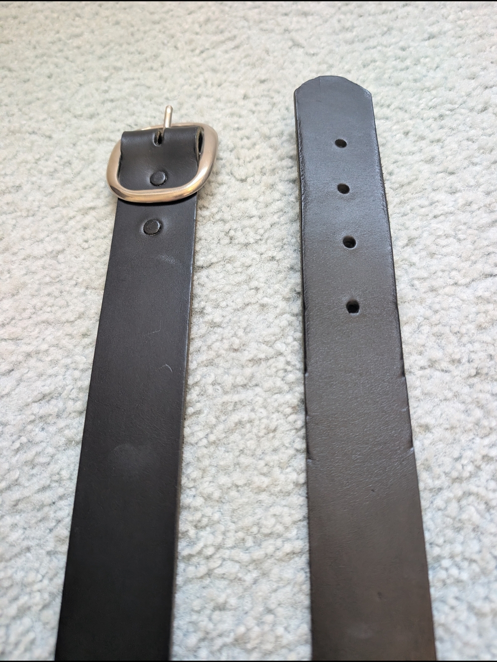 Classic Women's Black Leather Belt with Silver Buckle